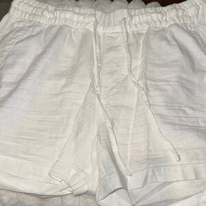 White Linen Shorts